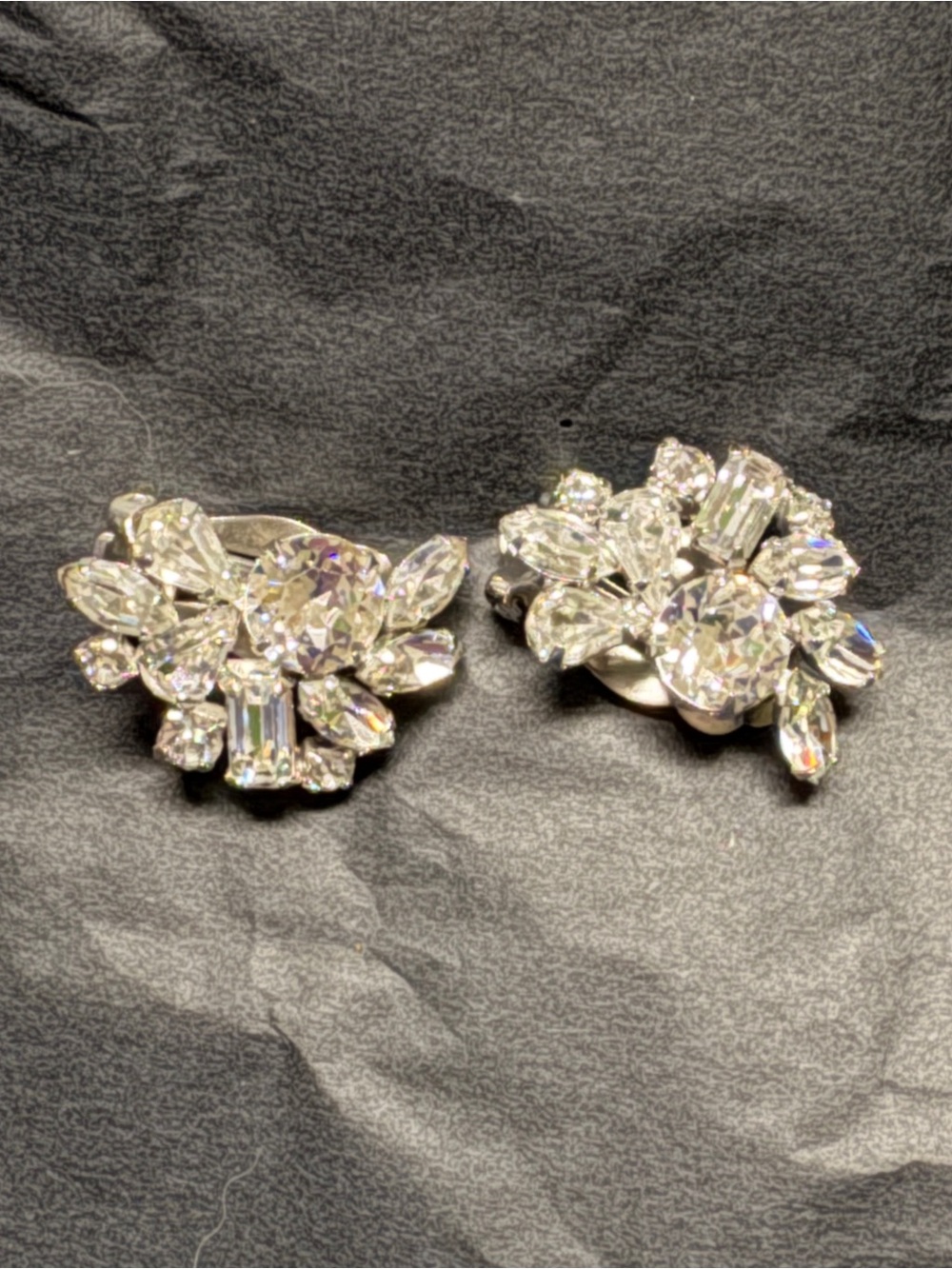 Vintage Signed Sherman Clip on Earrings